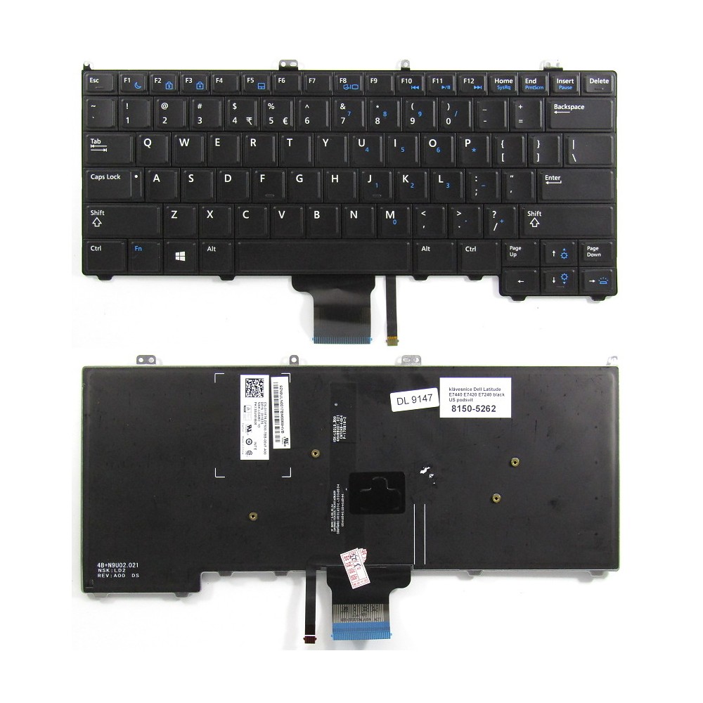 Bàn phím laptop Dell Latitude 12 14 E7240 E7440 KO CHUỘT (LED, BH 6TH)
