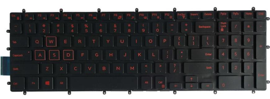 Mặt trước bàn phím laptop Dell Inspiron 7566, 7567, 7577, Gaming G3 3579, G5 5587, G7 7588 LED Đỏ