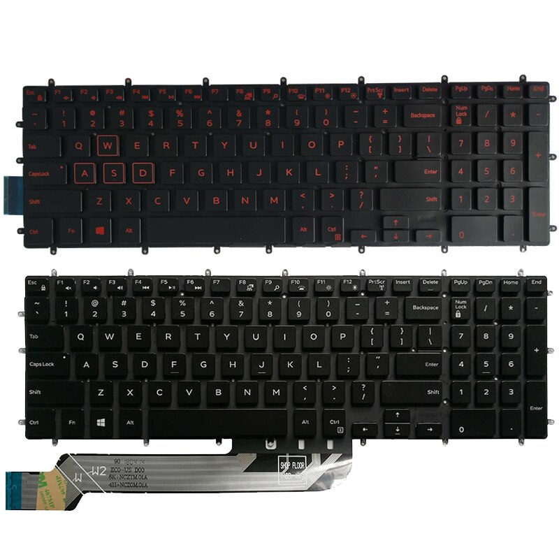 Bàn phím laptop Dell Inspiron 15 3580 3581 3582 3583 3593 3595 5565 5567 5570 5575 5767 5775 7566 7567 7577, Vostro 15 3584 3590 5568, Gaming G3 3000, G3 3579, G3 3590, G3 3779, Gaming G5 5000, Gaming G5 5500, G5 5587, G5 5590, Gaming G7 7000, G7 7588 (LED ĐỎ, BH 6TH)