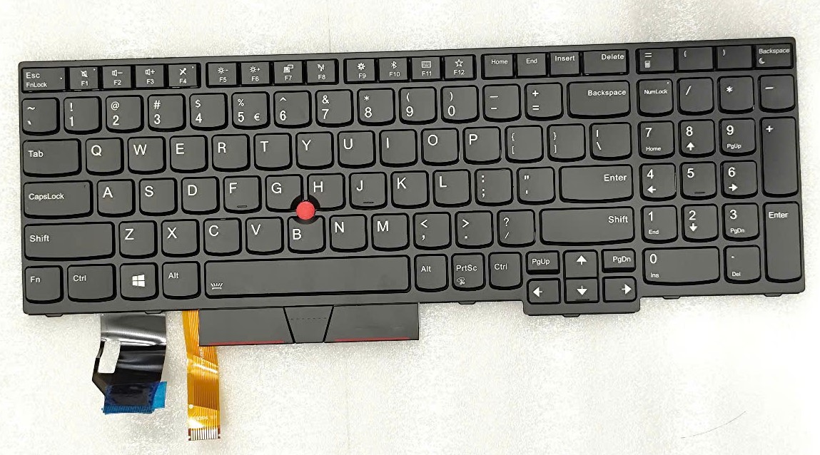 Mặt trước bàn phím laptop Lenovo Thinkpad E580, E585, L580, T580 phiên bản có đèn LED và nút chuột Trackpoint