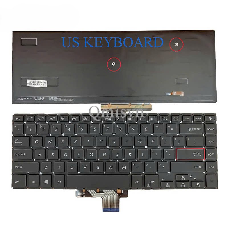 Bàn phím laptop Asus Vivobook S15 A510 A510U S510U S510UA S510UR S510UN S510UQ X510UA X510UQ F510UA (LED, BH 6TH)