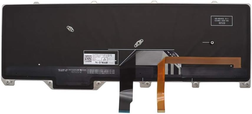 Mặt sau bàn phím laptop Dell Alienware 17 R4, 17 R5 chi tiết cáp LED và cáp tín hiệu song ngữ