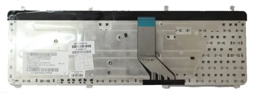 Mặt sau bàn phím laptop HP DV7-2000, DV7-3000, DV7t với cáp kết nối bản rộng tiêu chuẩn