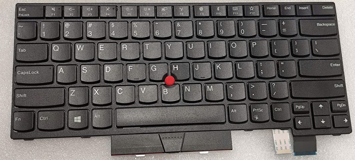 Mặt trước bàn phím laptop Lenovo Thinkpad T470, T480 đầy đủ nút Trackpoint đỏ và cụm 3 nút chuột trái, phải, giữa