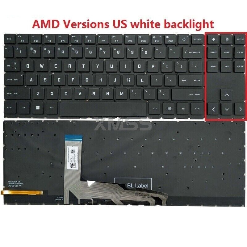 Bàn phím laptop Hp Omen 15-ek 15-ek000, Omen 15-en 15-en000, TPN-Q238, TPN-Q236 (LED, BH 6TH)