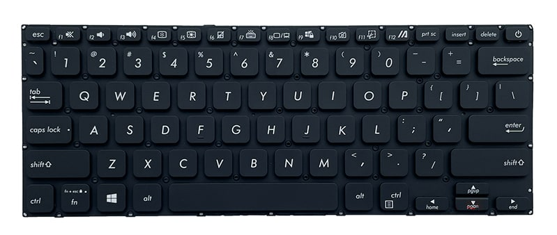Mặt trước bàn phím laptop Asus Vivobook 14 X412, X412F, X412U, X412FA, A412, A412F Màu Đen có đèn LED