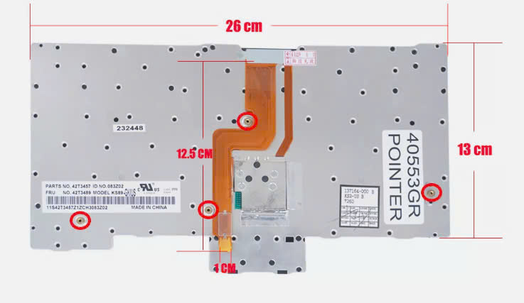 Mặt sau bàn phím laptop Lenovo ThinkPad X60, X61, X60s, X61s, X60 Tablet, X61 Tablet
