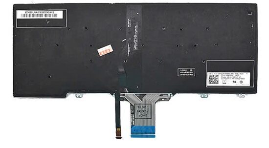 Mặt sau bàn phím laptop Dell Latitude E7250, E7270, E5250, E5270, XPS 9250 chi tiết cáp LED và cáp tín hiệu dài
