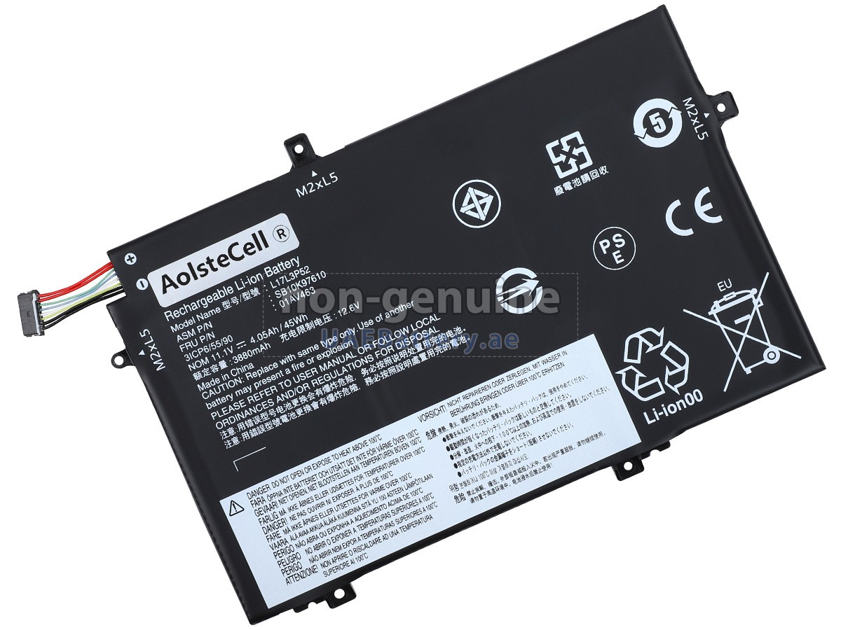 Mặt sau pin laptop Lenovo ThinkPad L480, L490, L580, L17M3P54, L17L3P54