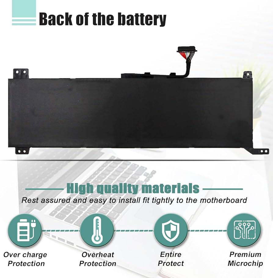 Mặt sau pin laptop Lenovo Legion 5 15ARH05, L19C4PC0, Type A, 60Wh