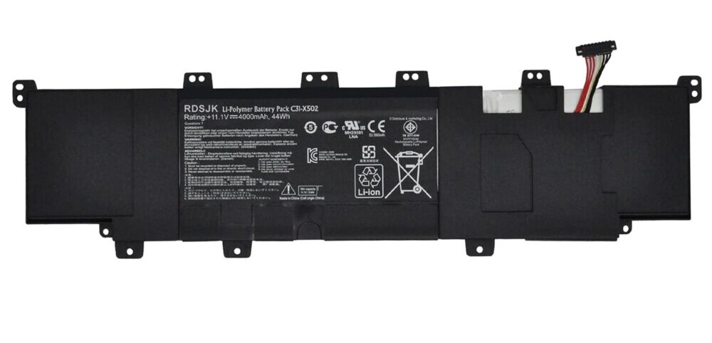 Mặt trước pin laptop Asus X502, X502C, X502CA, X502E, F502, F502C, F502CA