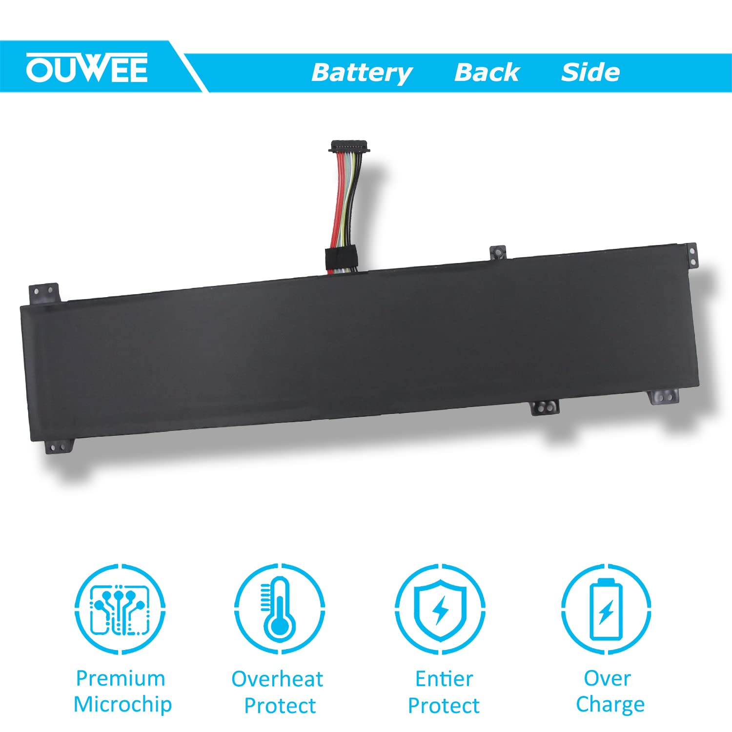 Mặt sau pin laptop Lenovo Legion 5 15IMH05, L19C4PC2, 80Wh, Cáp Dài