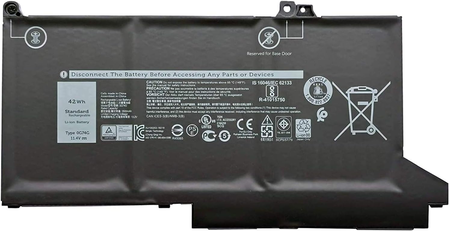 Mặt trước pin laptop Dell Latitude 5300 7300 7400 0G74G