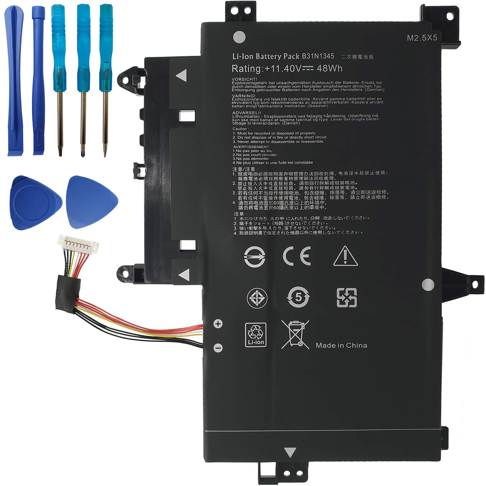 Mặt trước pin laptop Asus TP500, TP500LA, TP500LN, B31N1345, TP500L