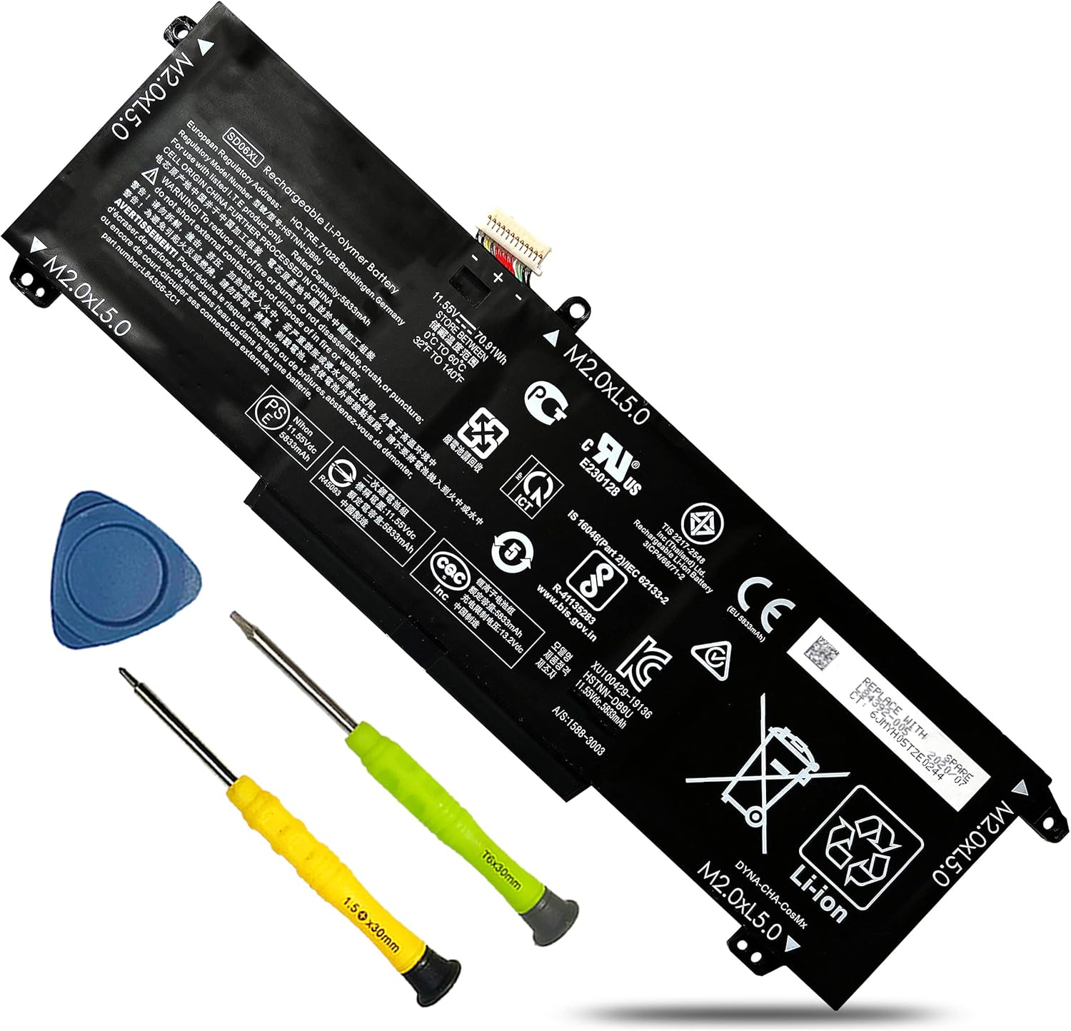 Mặt trước pin laptop HP Omen 15-en000, 15-en0013dx, 15-en0023dx, 15-ek000, 15-ek0013dx, 15-ek1000, SD06XL