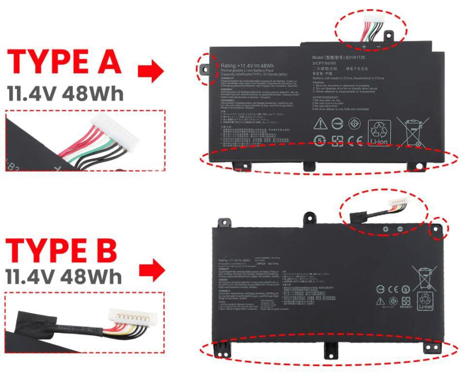 Mặt trước pin laptop Asus TUF Gaming FX504, FX504G, FX504GE, FX504GD, FX504GM, FX80, FX80GD