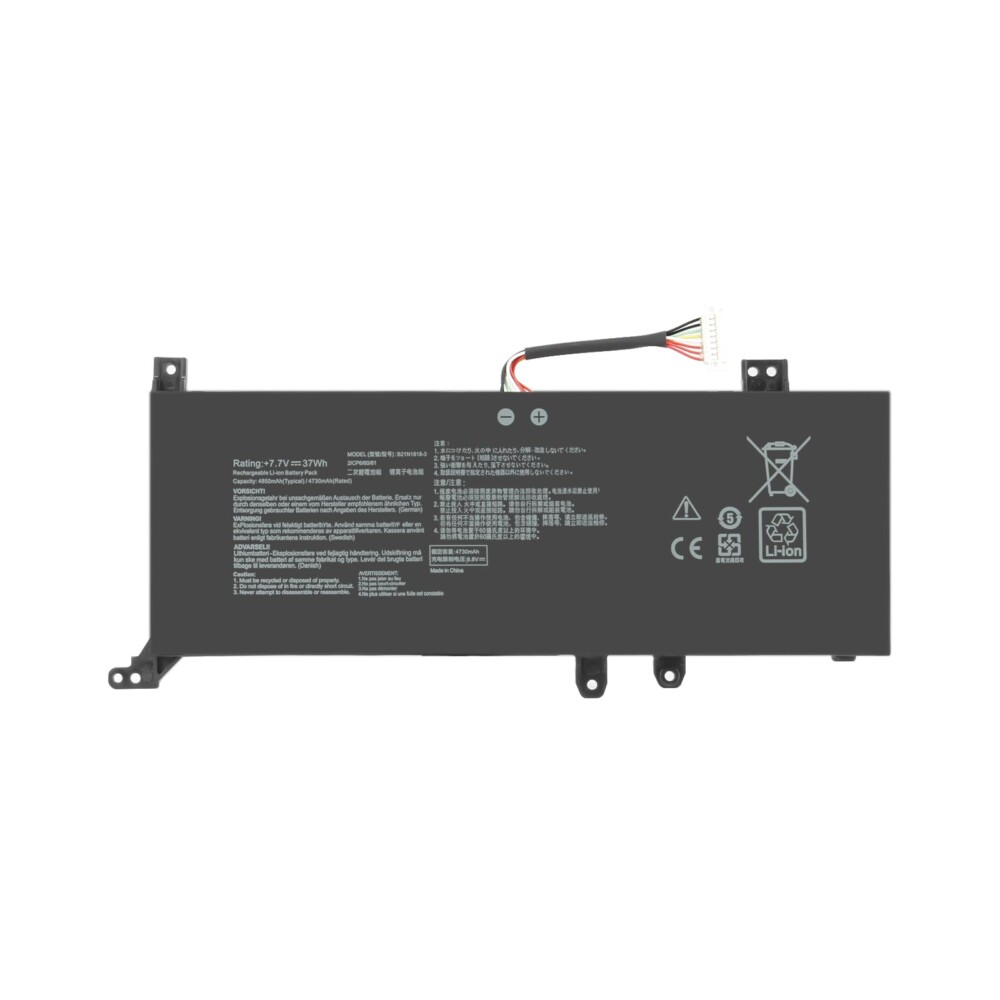 Mặt trước pin laptop Asus X509, X509FA, X509MA, X509UA, X409, X409FA, X409UA, M409
