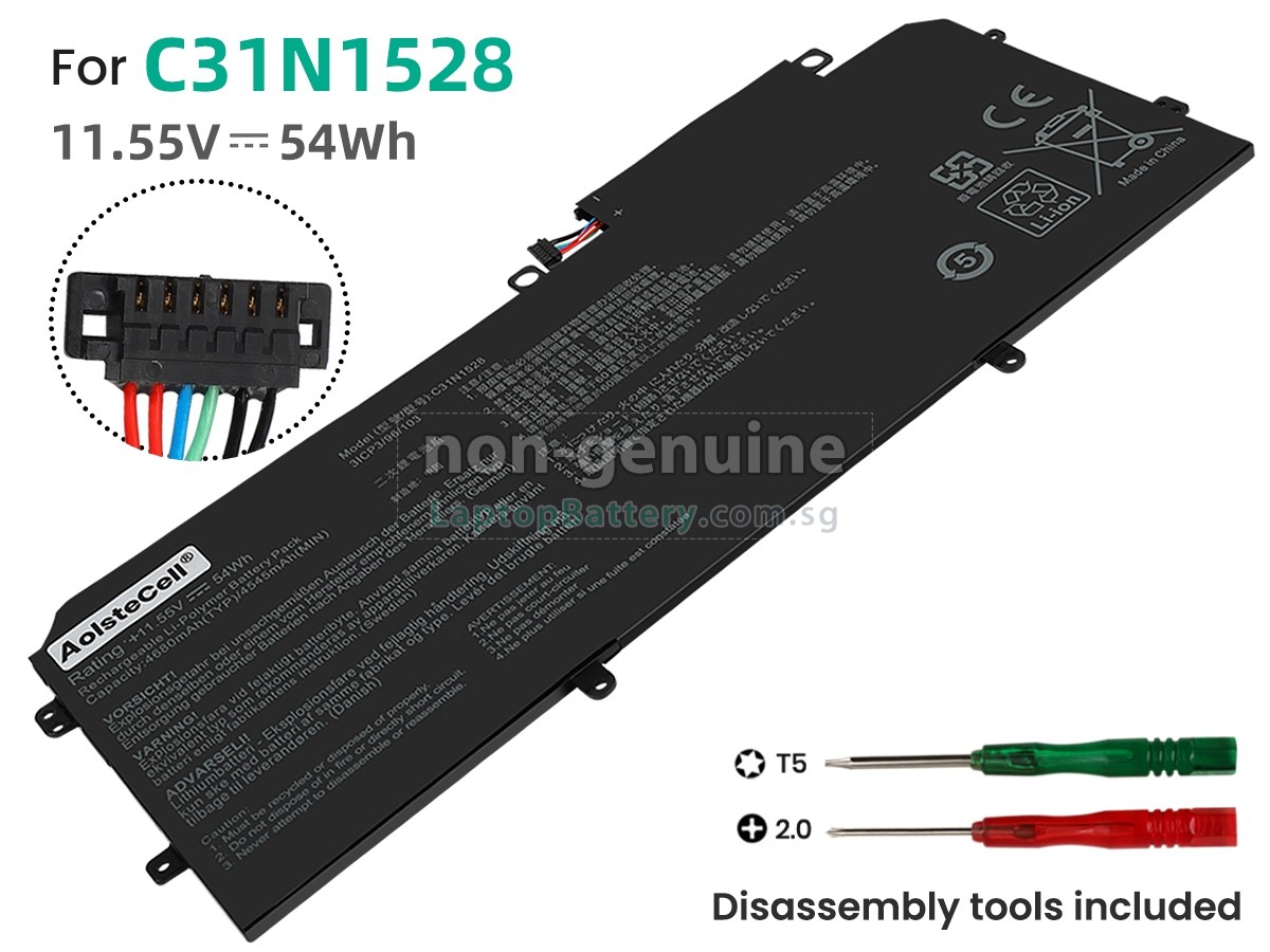 Mặt trước pin laptop Asus UX360, UX360C, UX360CA, UX360UA, C31N1528