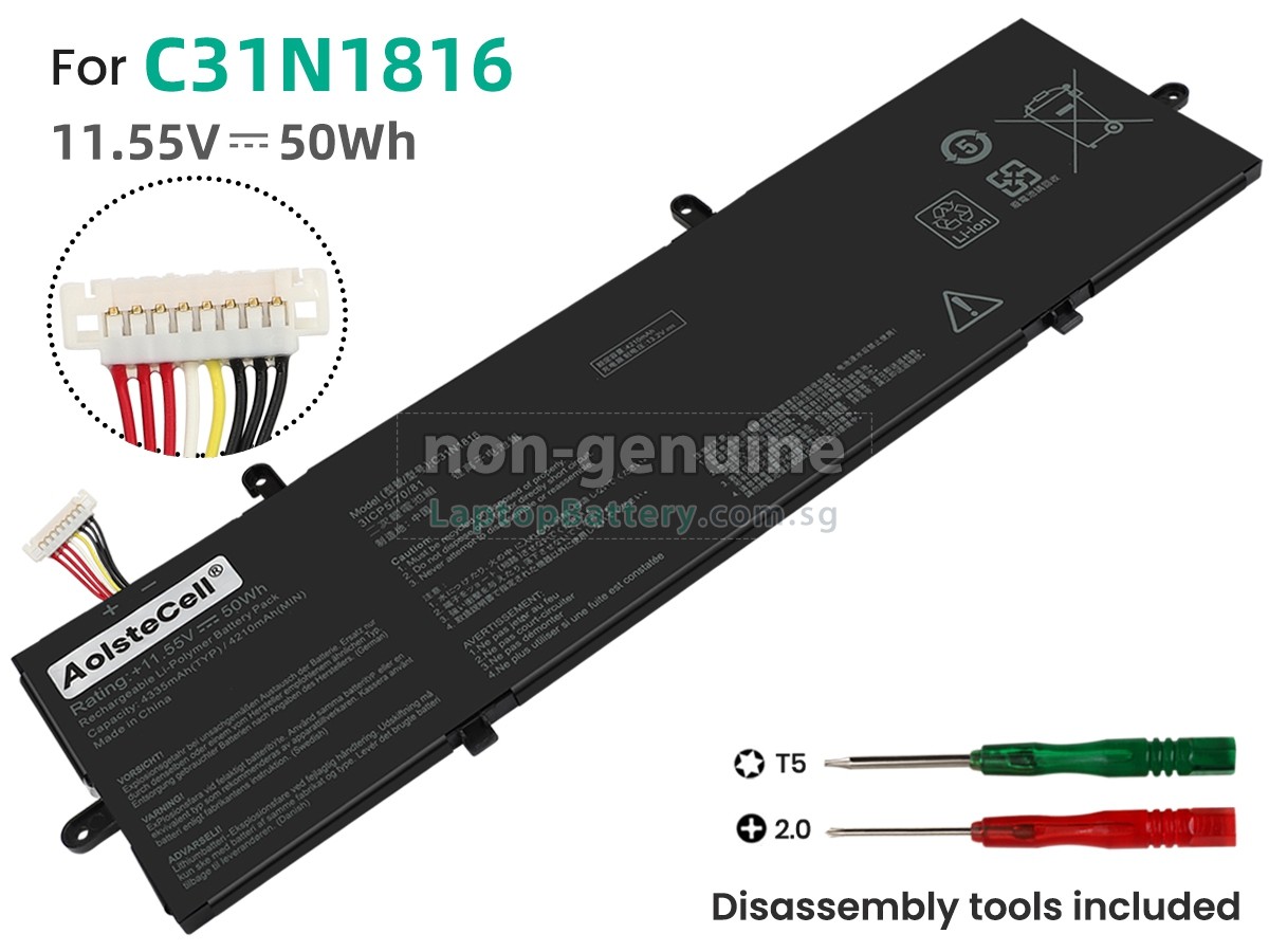 Mặt trước pin laptop Asus UX362, UX362FA, UX362FN, C31N1816, ZenBook Flip 13