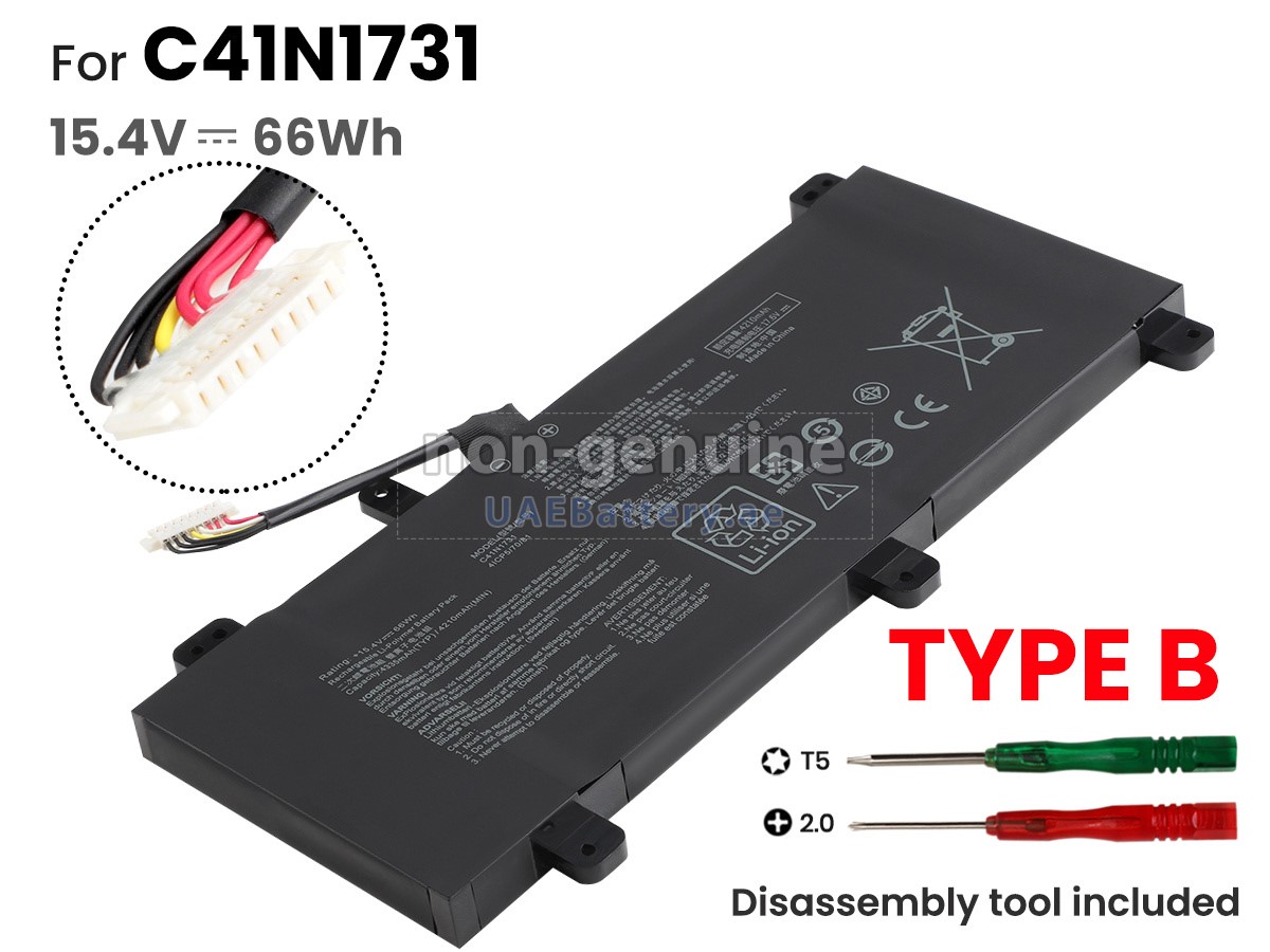 Mặt trước pin laptop Asus ROG Strix Scar II GL704, GL704G, GL704GV, GL704GW, GL704GM, GL704GVR, GL704GWR