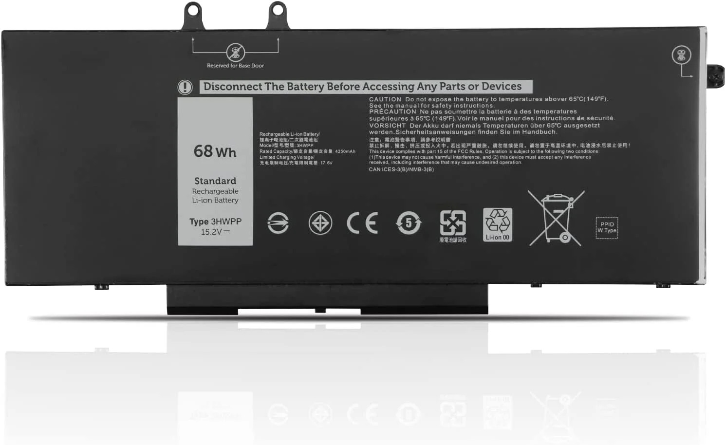 Pin laptop Dell Latitude 5401 5410 5411 5501 5510 5511, Precision 3541 3551, 3HWPP 68WH (ZIN) - 4 CELL