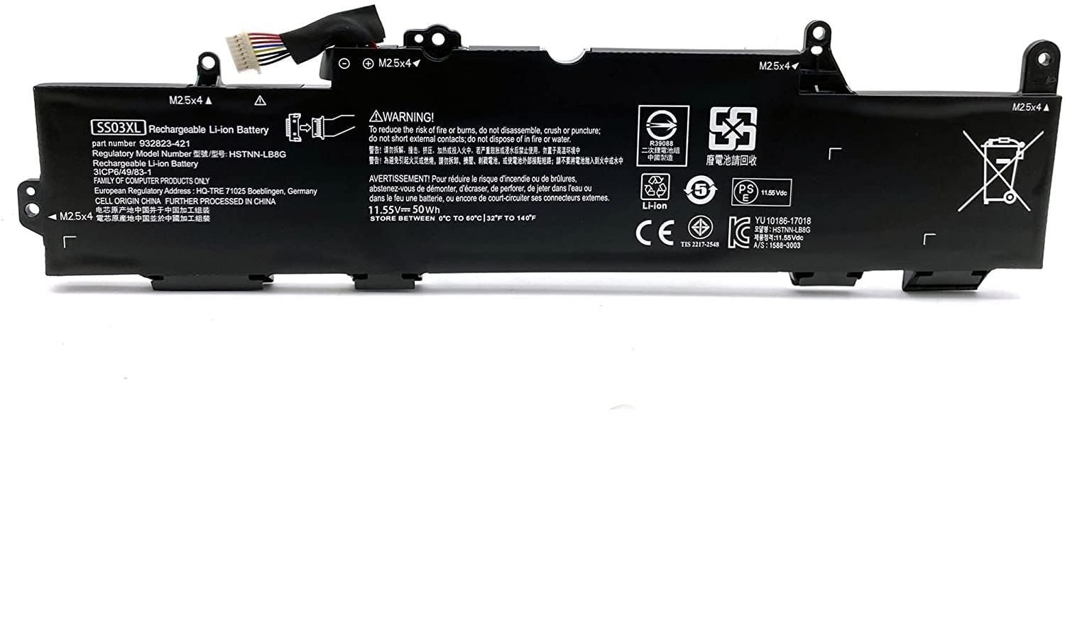 Mặt trước pin laptop HP EliteBook 840 G5, 840 G6, 745 G5, 745 G6, 740 G5, 830 G5, SS03XL