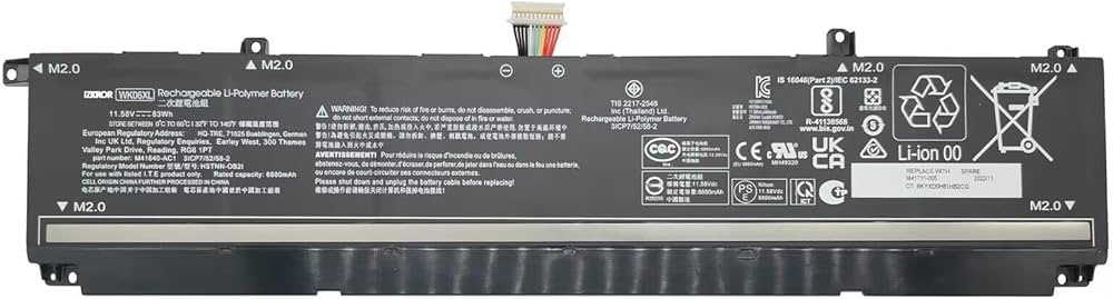 Mặt trước pin laptop HP Omen 16-b000, 16-b0013dx, 16-b1000, 16-c000, 16-c0502na, WK06XL