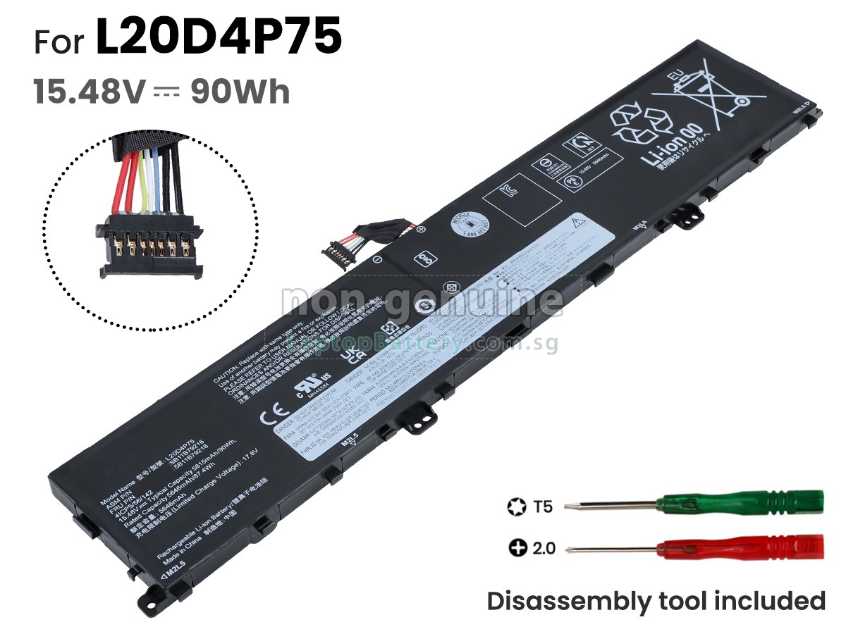 Mặt trước pin laptop Lenovo ThinkPad P1 Gen 4, Gen 5, Gen 6, X1 Extreme Gen 4, Gen 5, L20M4P75, L20C4P75