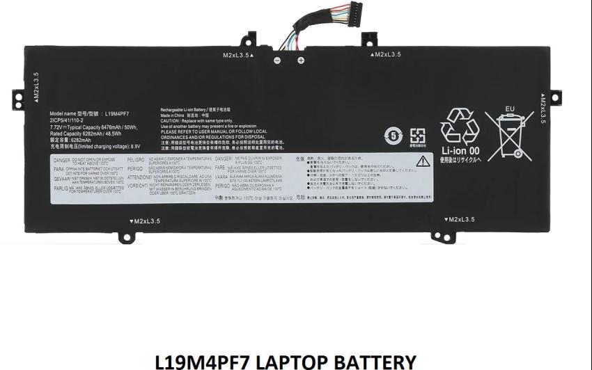 Mặt trước pin laptop Lenovo Yoga Slim 7 13ITL5, Yoga Slim 7 Carbon 13ITL5, Yoga 7 13ACN05, L19M4PF7