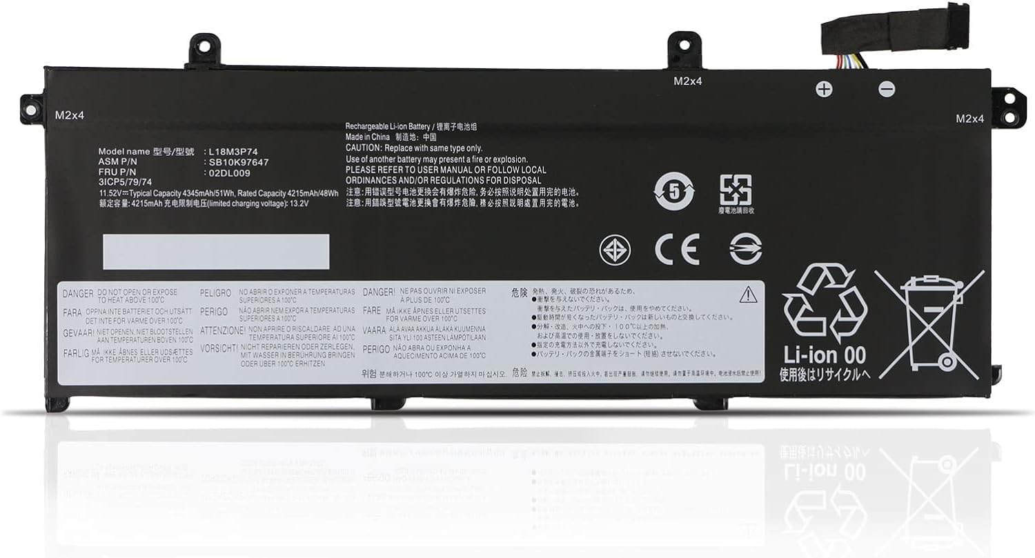 Mặt trước pin laptop Lenovo ThinkPad T490, T495, P43s, L18M3P74, L18L3P73