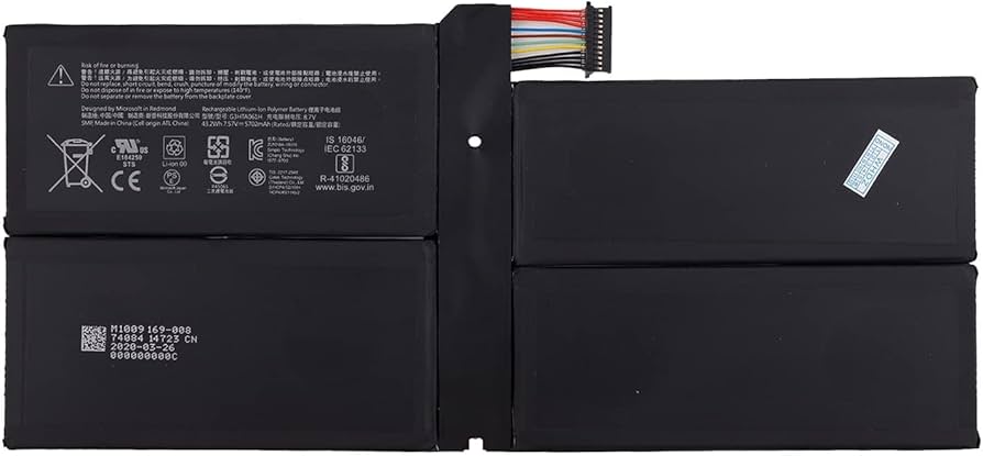 Mặt trước pin laptop Microsoft Surface Pro 7, G3HTA061H, Model 1866, 12.3 inch