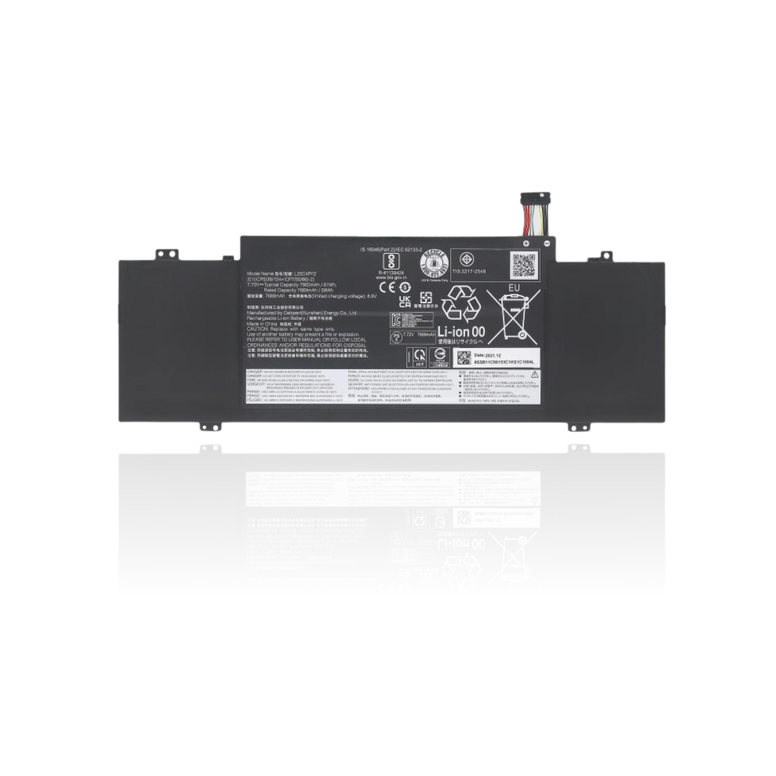 Mặt trước pin laptop Lenovo Yoga Slim 7 Carbon 14ACN6, Yoga Slim 7-14ACN6, L20M4PF2, L20C4PF2