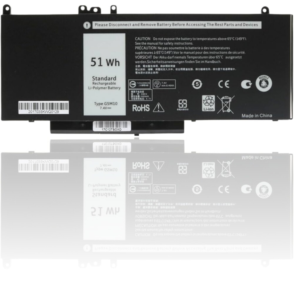 Pin laptop Dell Latitude E5450 E5550, G5M10 R0TMP DÀI 51WH (ZIN) - 4 CELL