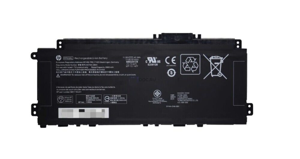 Mặt trước pin laptop HP Pavilion x360 13-bb000, 13-bb0010tu, PP03XL, M01150-005