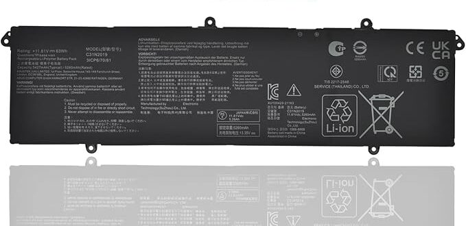 Mặt trước pin laptop Asus Pro 14X OLED M7400Q, M7400QC, M7400QA, M7400, N7400, N7400PC