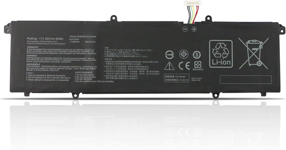 Mặt trước pin laptop Asus S433, S433FA, S433FL, S533, S533FA, S533FL, S533JQ, S533UA