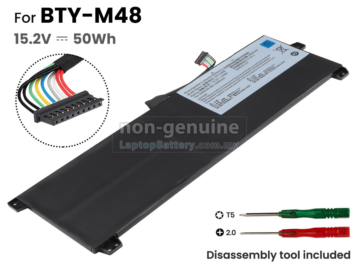 Mặt trước pin laptop MSI Prestige PS42, Modern 8MO, 8RA, 8RB, 8RC, 8RE, 8M