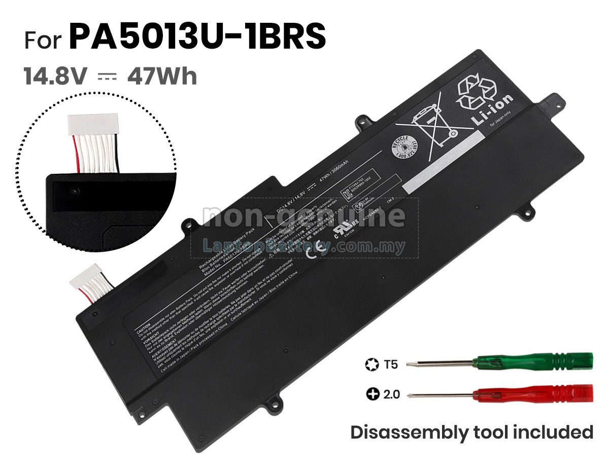 Mặt trước pin laptop Toshiba Portege Z830 Z835 Z930 Z935 Z930-S9301 PA5013U
