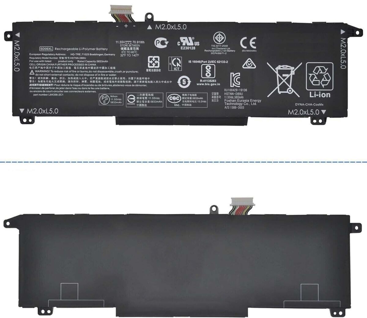 Mặt sau pin laptop HP Omen 15-en, 15-ek series, SD06XL