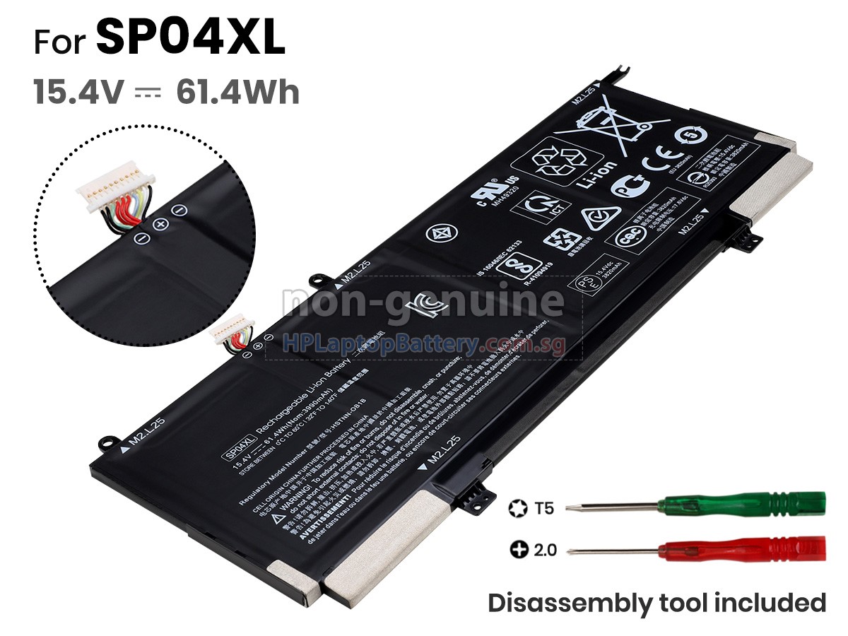 Mặt trước pin laptop HP Envy 13-AD000, 13-AD074tu, 13-AD100, 13-AD174CL, 13-AD001TX