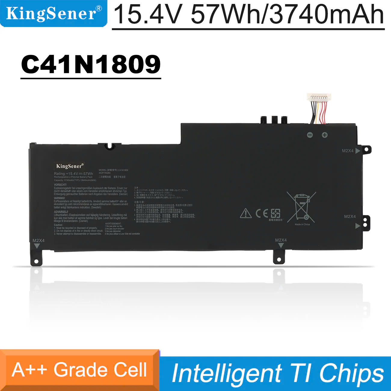Mặt trước pin laptop Asus Zenbook Flip 15 Q536, Q536F, Q536FD, UX562, UX562FA, UX562FD, C41N1809