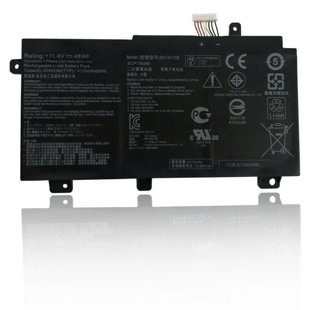 Pin laptop Asus Gaming TUF FX504 FX505 FX506 FX80 FX86 TUF565 TUF554, TUF 15 FA506, TUF 17 FA706, B31N1726 (TYPE A) CÁP THẲNG NGẮN (ZIN) - 3 CELL