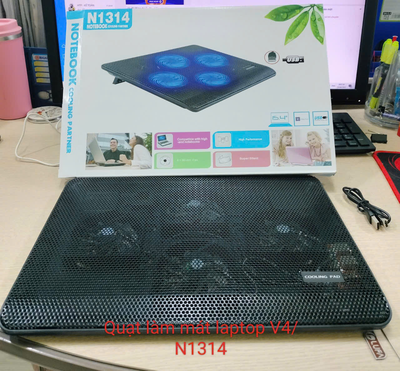 Đế Tản Nhiệt Laptop N1314 - 4 Fan