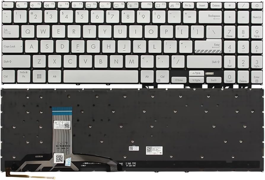 Bàn phím laptop Asus Vivobook 15 X1504, 16X K3605, K3605ZV, K3605VC, 15X K3504, M3504, S3504, E1504, M3605, M3503 BẠC (LED, BH 6TH)