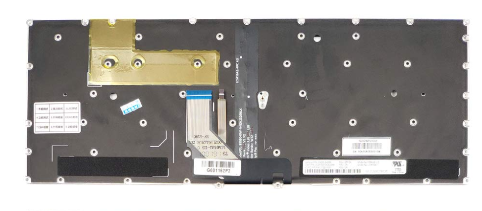 Mặt sau bàn phím laptop Lenovo Yoga 910-13IKB và chân cáp tín hiệu chuẩn xác