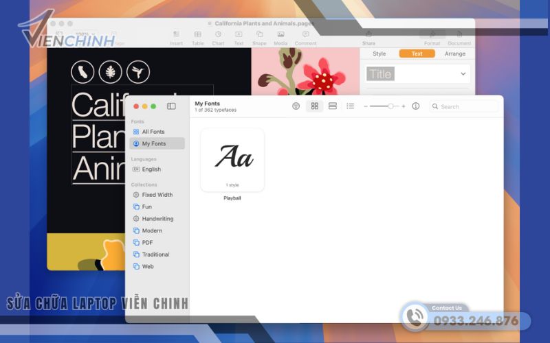 Cài và quản lý font bằng Font Book