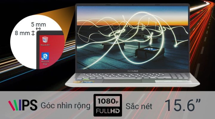 Laptop cũ ASUS Vivobook A512F (Core i5-10210U/8GB/NVMe 512GB/NVIDIA MX250 2GB/15.6" FHD) – Core i5 Gen 10 Lõi Tứ, Card Rời MX250 Đồ Họa