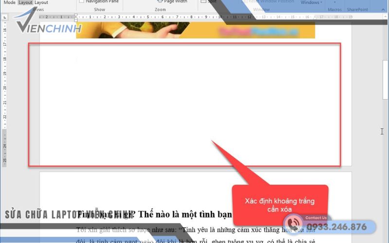 Word sinh ra trang “thừa”