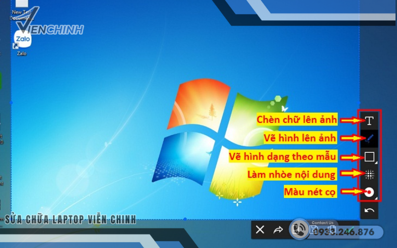 Kéo chuột để chọn vùng cần chụp