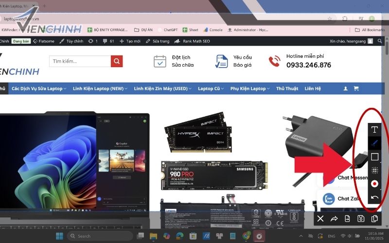 Cách Chỉnh Sửa Ảnh Zalo Sau Khi Chụp Màn Hình